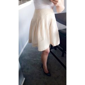 Club Monaco pleated polka dot high waisted skirt