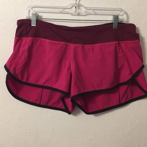 Pink Lululemon Run: Speed Shorts