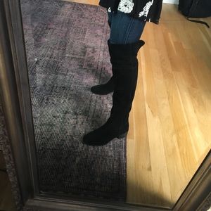 Black suede over knee boot from Steve Madden