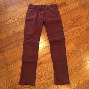 Rock and Republic Dark Red Coated Denim