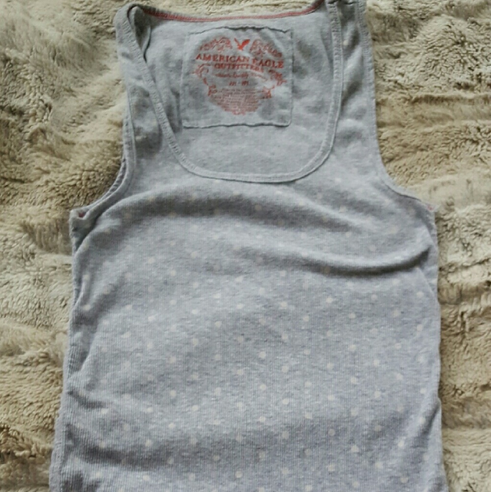 American eagle outfitters gray/ white tank