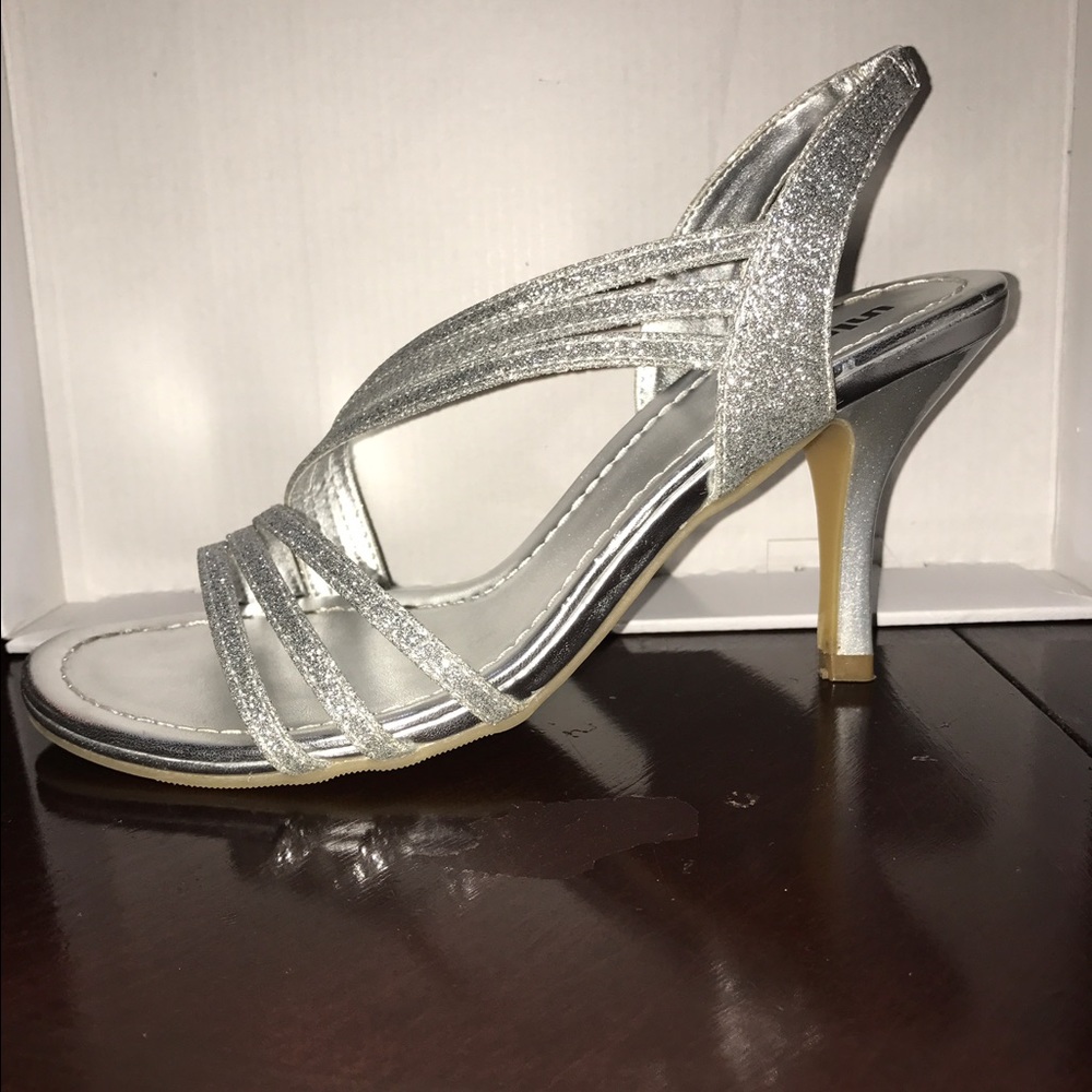 Silver short heels