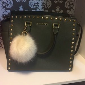 Stunning Michael kors studded olive green bag