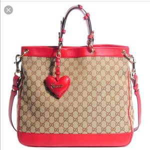 GUCCI Monogram Medium Valentine Bag Red 83240