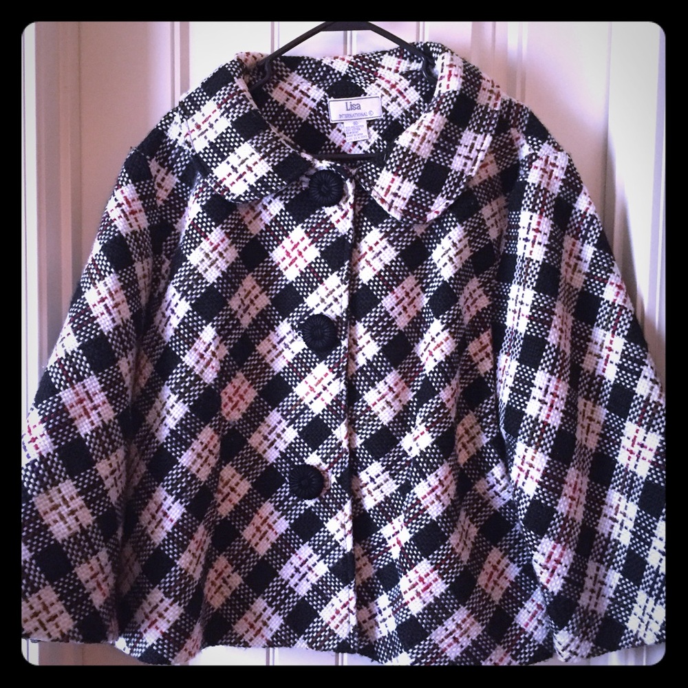 Plaid swing coat