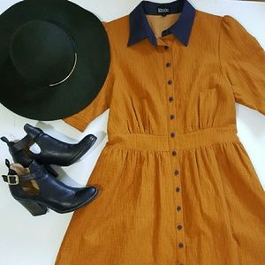 Mustard shirtdress