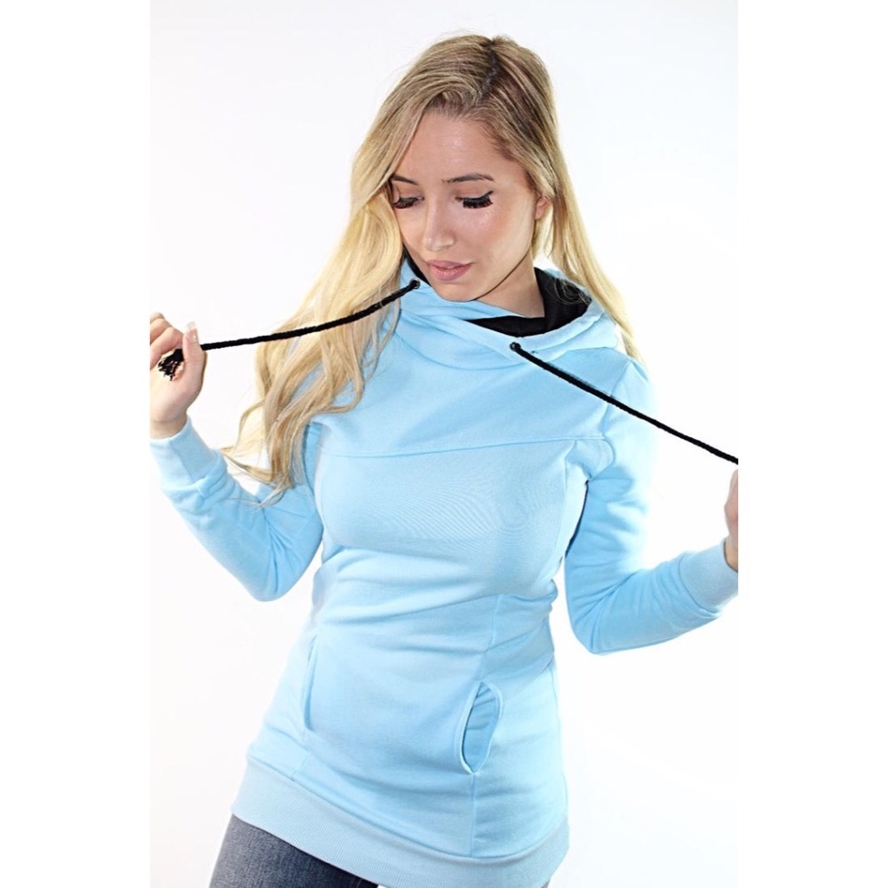 Pockets design pullover hoodie 💙