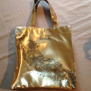 Small Gold and Lace Harrod's Tote