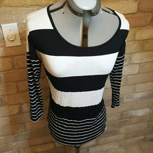 Striped Button-Back Blouse