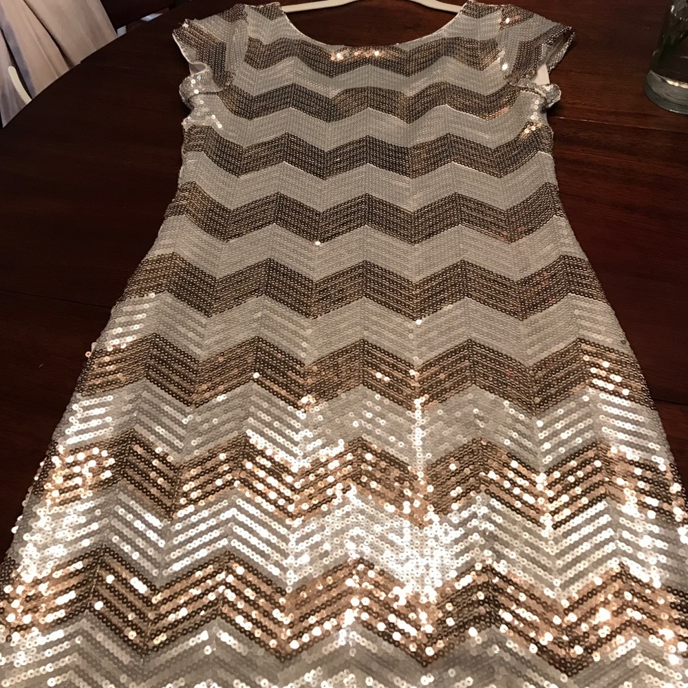White House black market chevron sequin dress