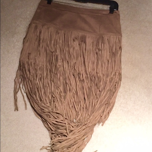 Faux Suede Fringe Skirt - Picture 3 of 3