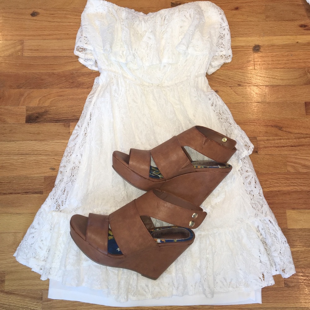 Madden girl wedges cognac