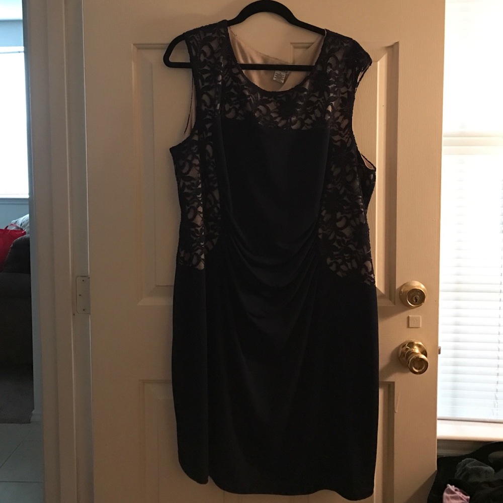 Navy Blue Lace Dress