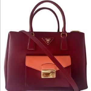 SOLD! NEW PRADA RED/ORANGE SAFFIANO LUX