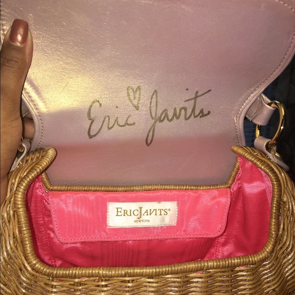 Eric Javits Small Leather and Straw Bag - Picture 3 of 3