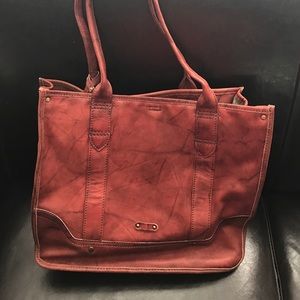 Fete red leather tote
