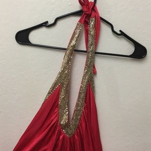 Bcbg/ Size S/ deep v with low back dress