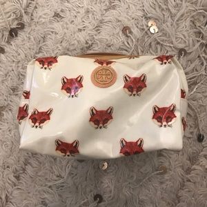 Large Tory Burch fox makeup bag