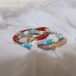 3 beaded bracelets