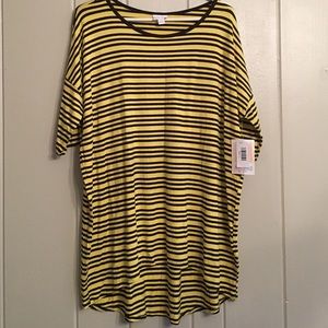 NWT LuLaRoe Irma - L - black/yellow stripe