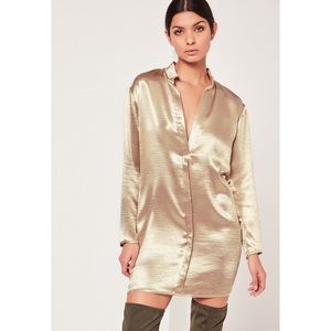missguided satin shirt dress