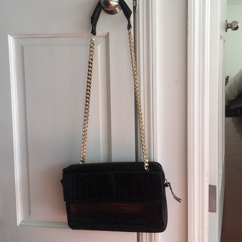 Zara croc leather bag