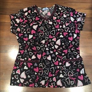 Medium Hearts Scrub Top