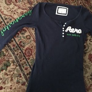 Navy, Long-sleeved Aeropostale Shirt