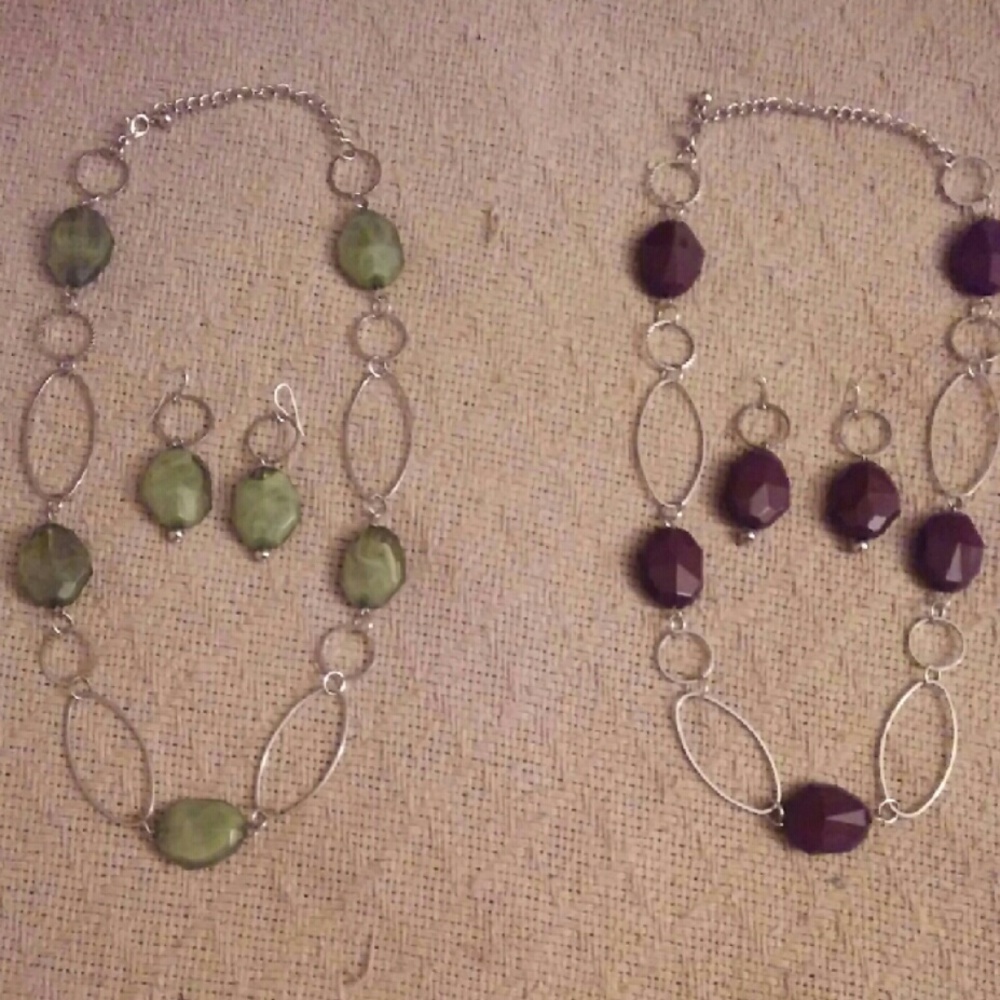 2 Handmade Necklaces and Earrings Sets