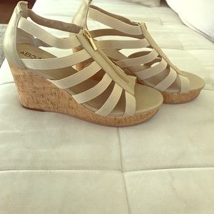 Beige wedges