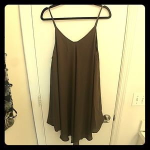 Drapey trapeze forest green tank dress