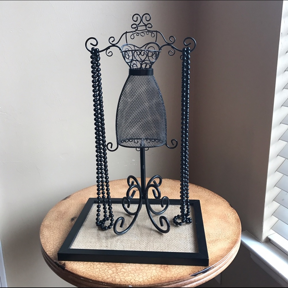 2 black bead necklaces 30.5 inches long each
