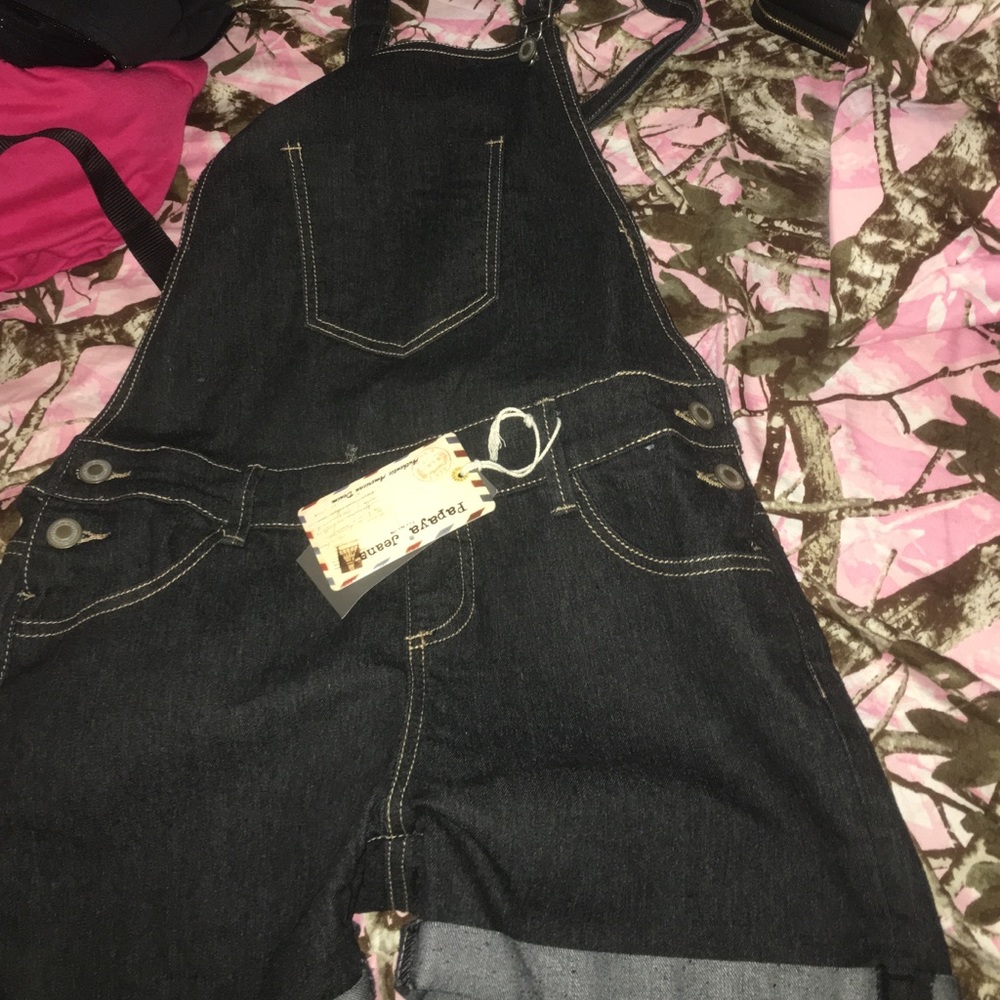 Jean short overalls