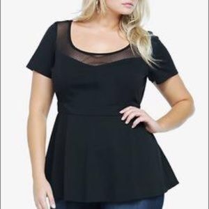 Torrid Size 2 Black Peplum Top