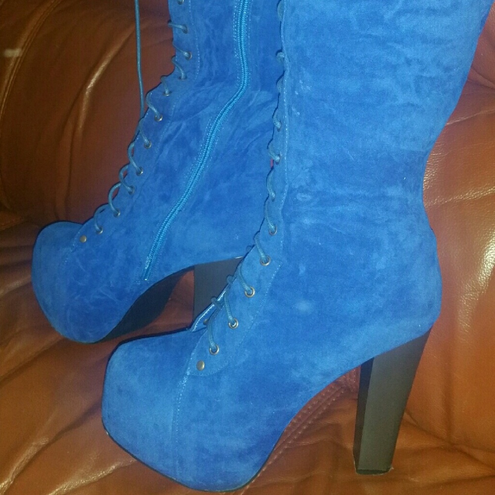 Suede Royal Blue Boot