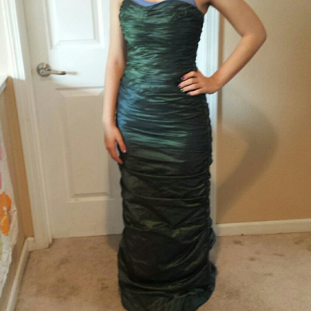 Prom Dress gathered gown that changes colors