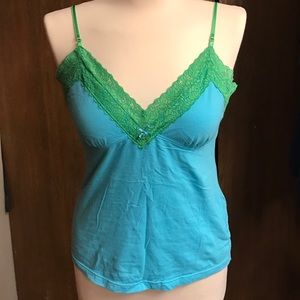 PINK Victoria's Secret Aqua and Green Lace Tank