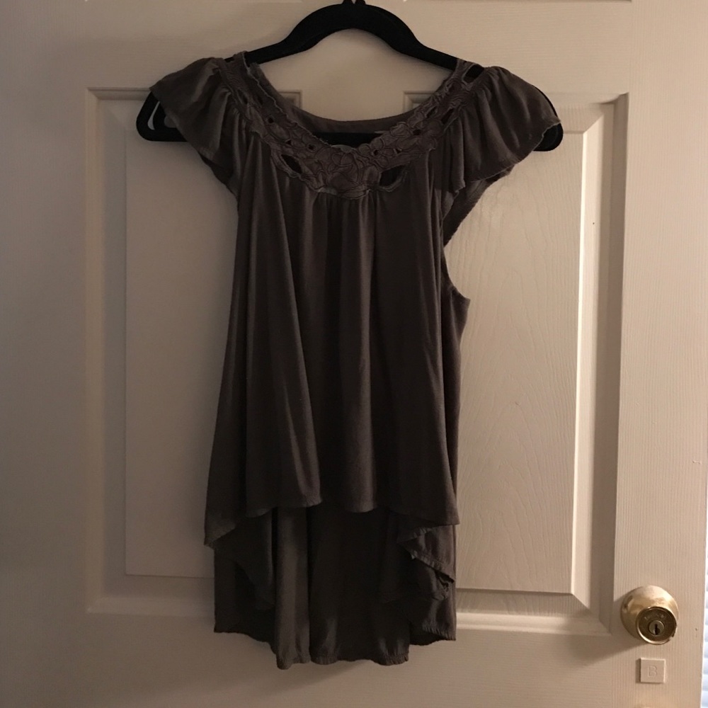 Olive Green Hi-Lo Crop Top