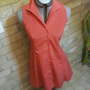 Red and White polka dot dress