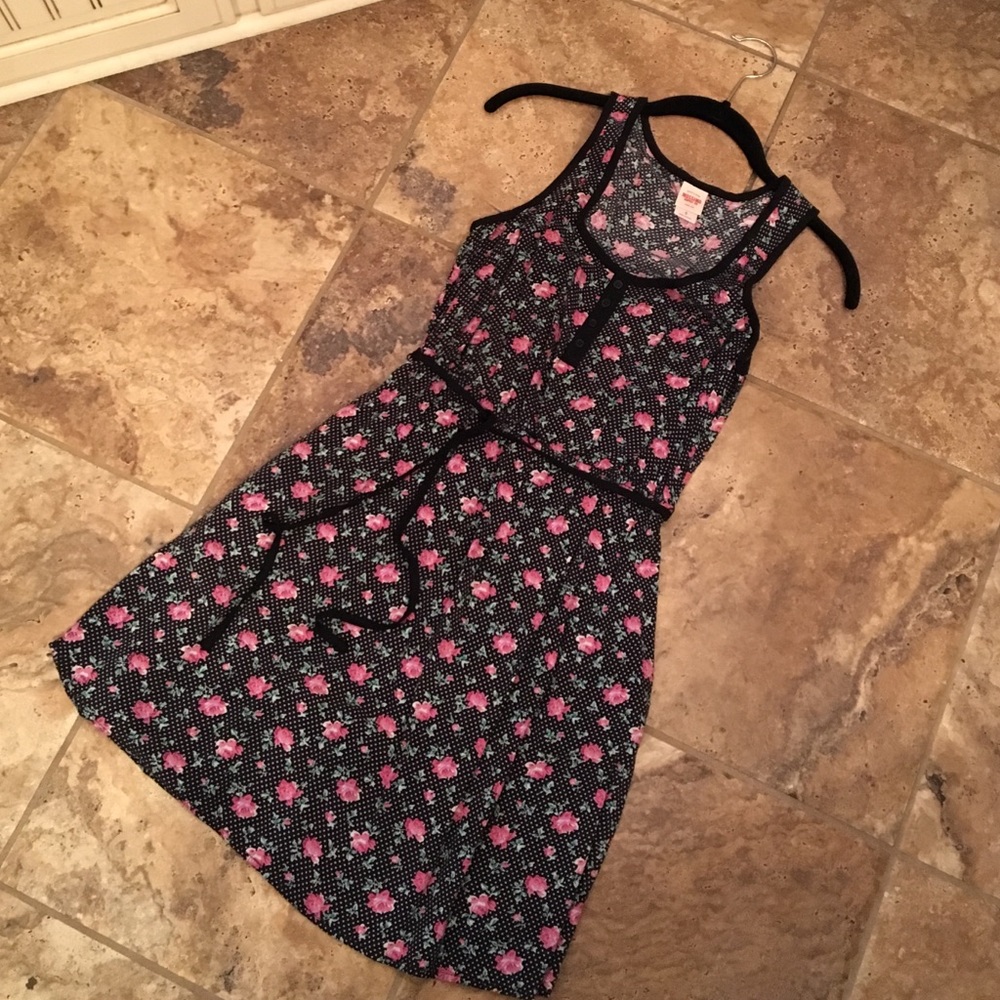 SOLD Mossimo floral and polka dot tie dress