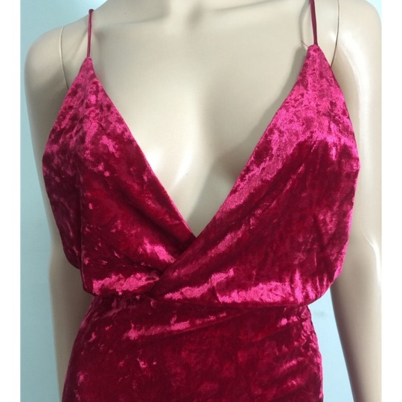 NEW! Red Velvet Mini Dress - Picture 3 of 7