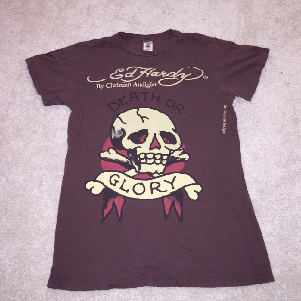 Brown Ed Hardy shirt