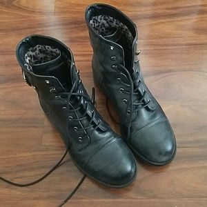 G by Guess Womens Black Combat Boots