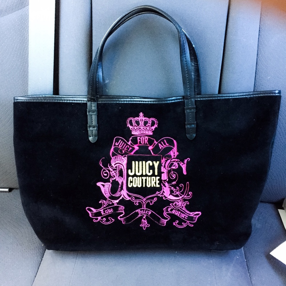 Black Juicy Couture Velvet Tote Bag