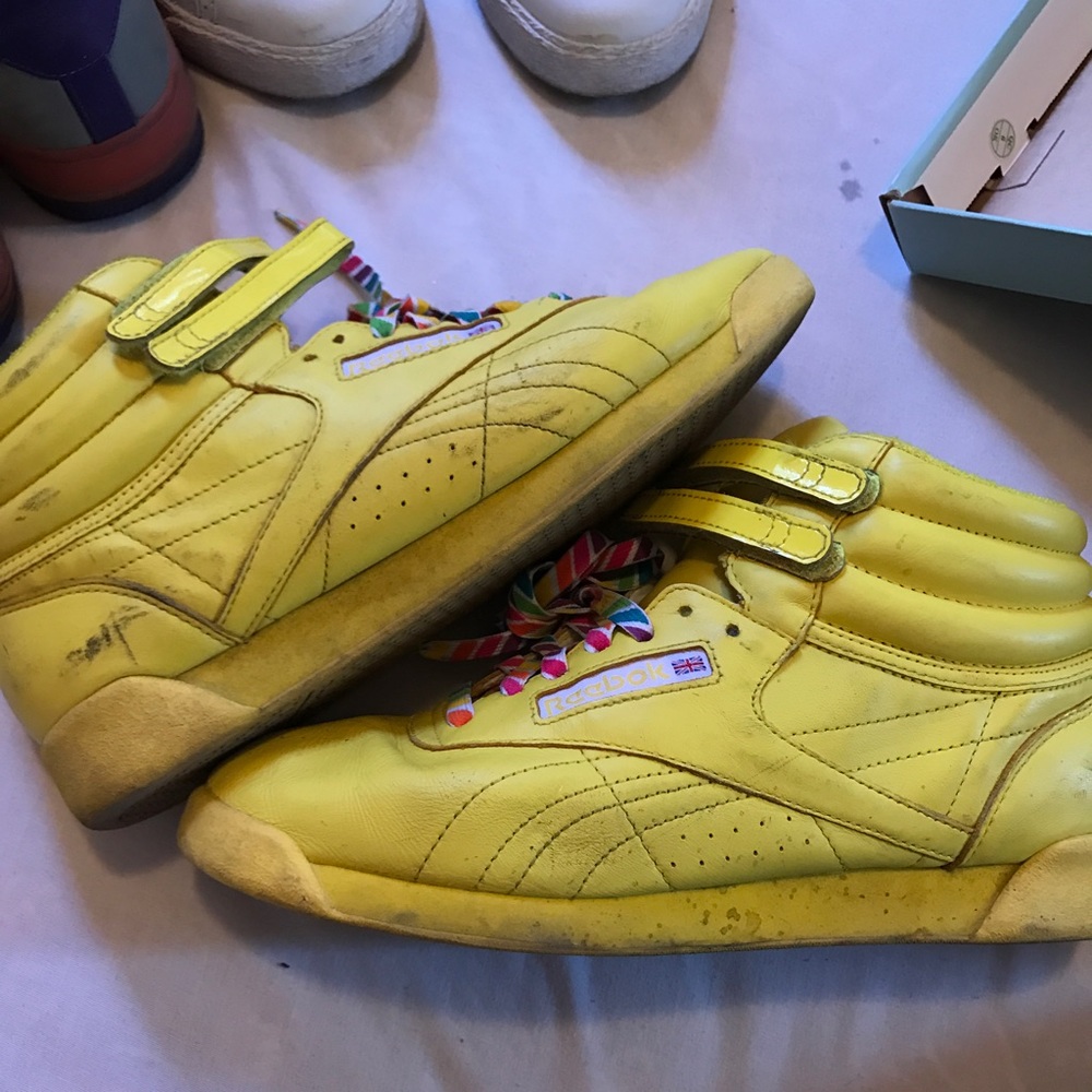 Highlighter Yellow Reebok Sneakers