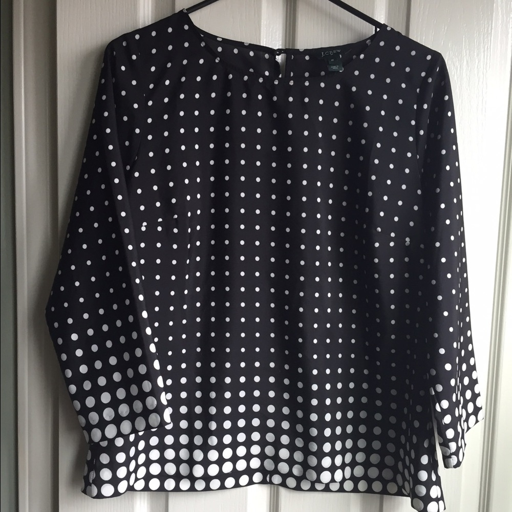 Beautiful J Crew polka dot blouse - size M