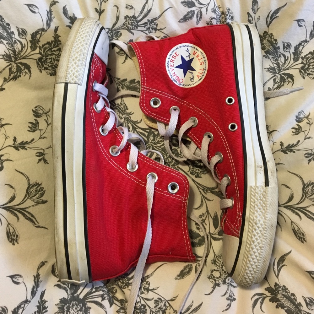 Red high top converses