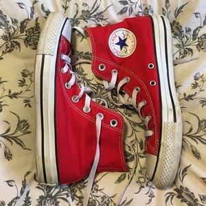 Red high top converses