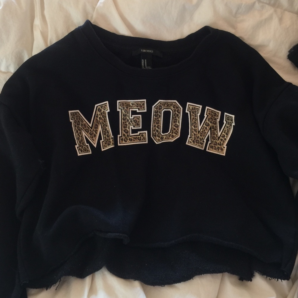 F21 Graphic Cropped Sweater