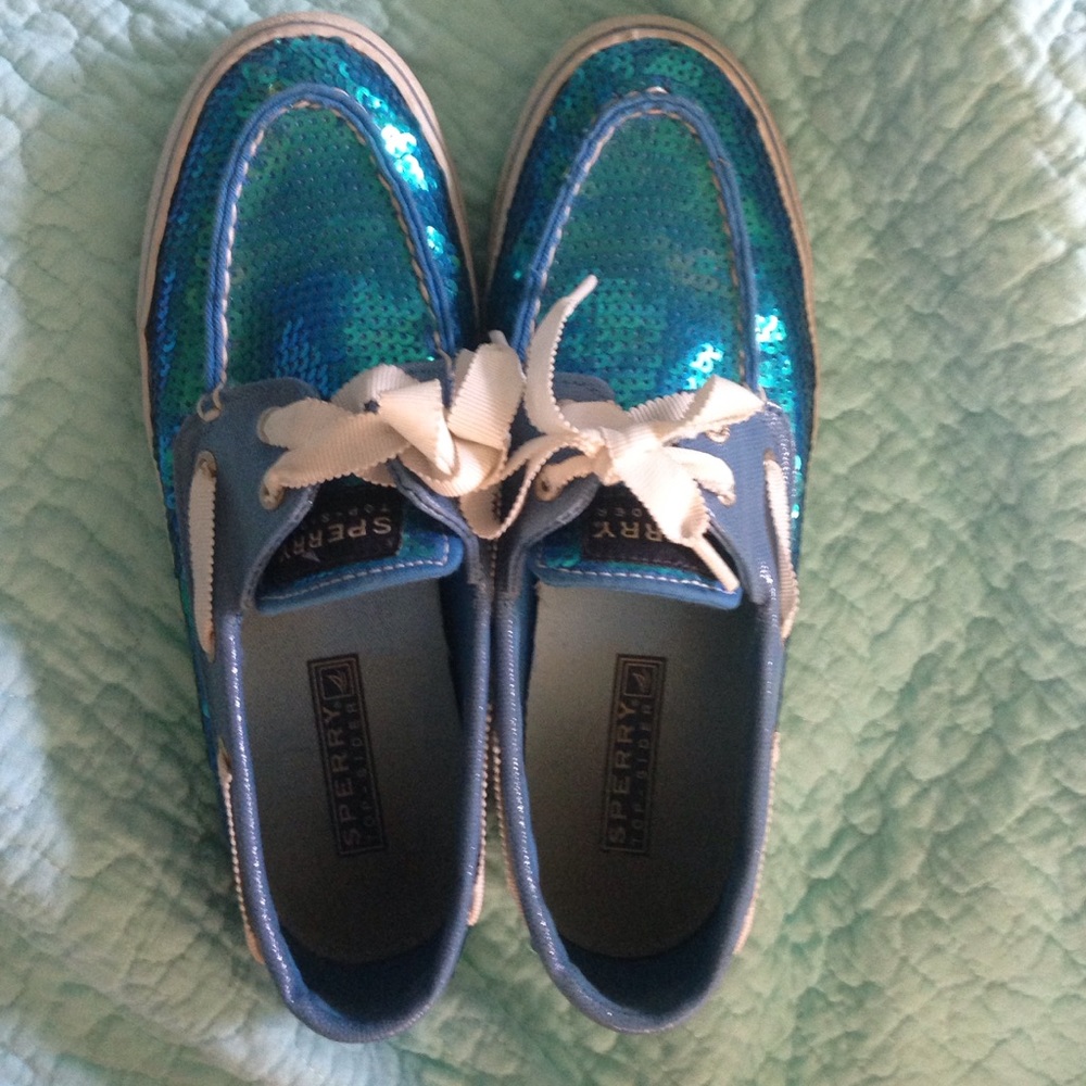 Authentic Sperry Top-Siders in Blue Sequin